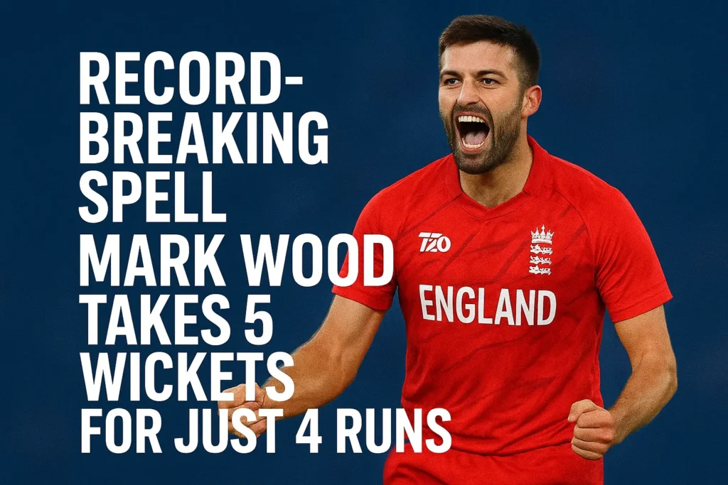 Record-Breaking Spell: Mark Wood Takes 5 Wickets for Just 4 Runs